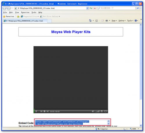 paste the generated code in MySpace profile