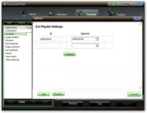 ext playlist plugin setting